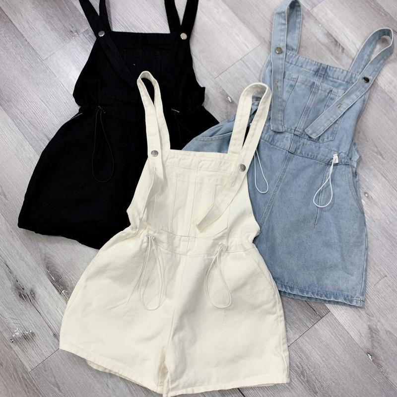 nhatran - Quần yếm nữ chất jean Denim Pants Women phom rút dây hai bên eo xinh