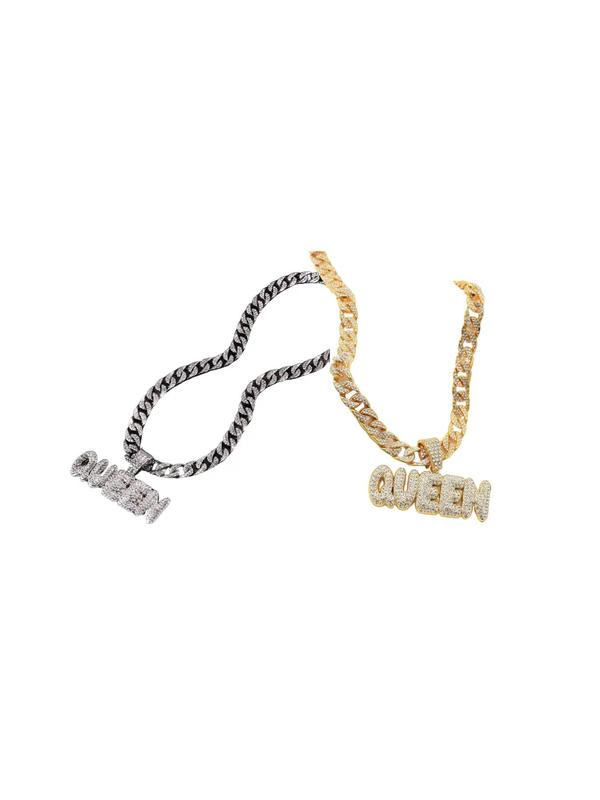 Rhinestone Letter Pendant Necklace for Women for Gift, Clavicle Chain Necklace, Statement Necklace 6
