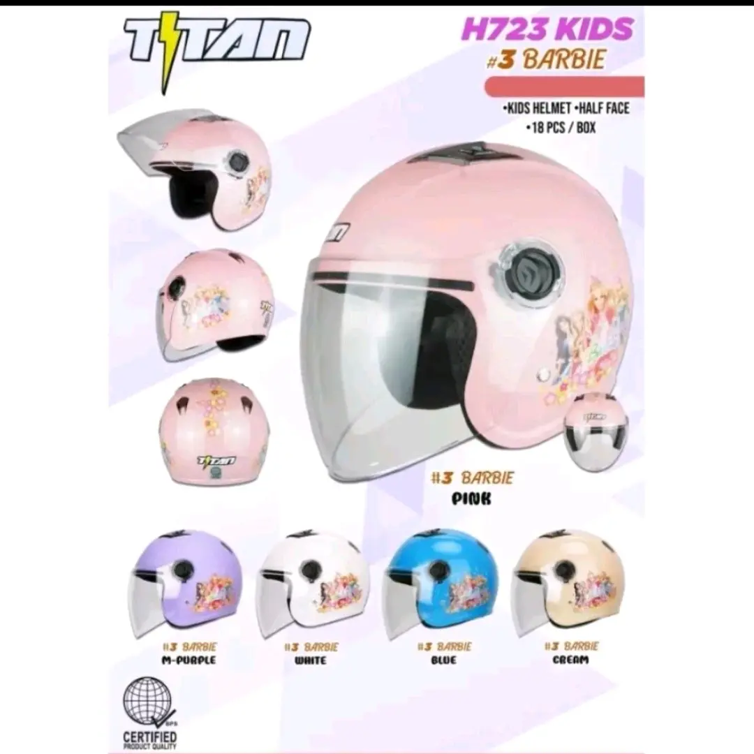 HNJ H723 with Elegant Cartoon Character Design Kids Half Face Helmet