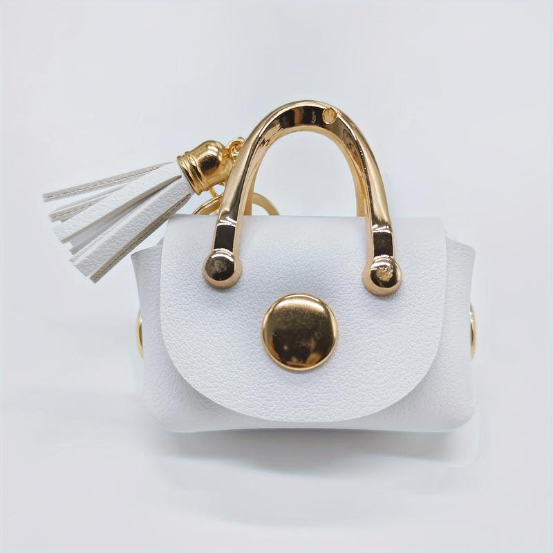 Fashionable Mini PU Leather Keychain Wallet with Tassel, 1 Count Durable Keychain Ring, Suitable for Storing Coins, Keys and Earplugs, Very Suitable for Women's Fashion Accessories 5