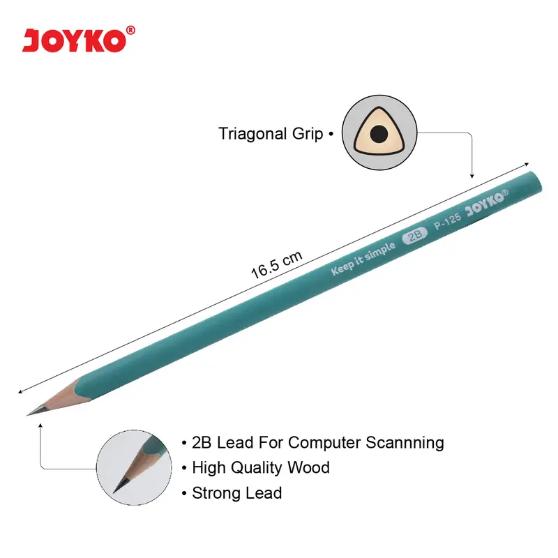 JOYKO PENCIL PENSIL KAYU JOYKO 2B KOMPUTER UJIAN P-125 1 LUSIN [12PCS] 4