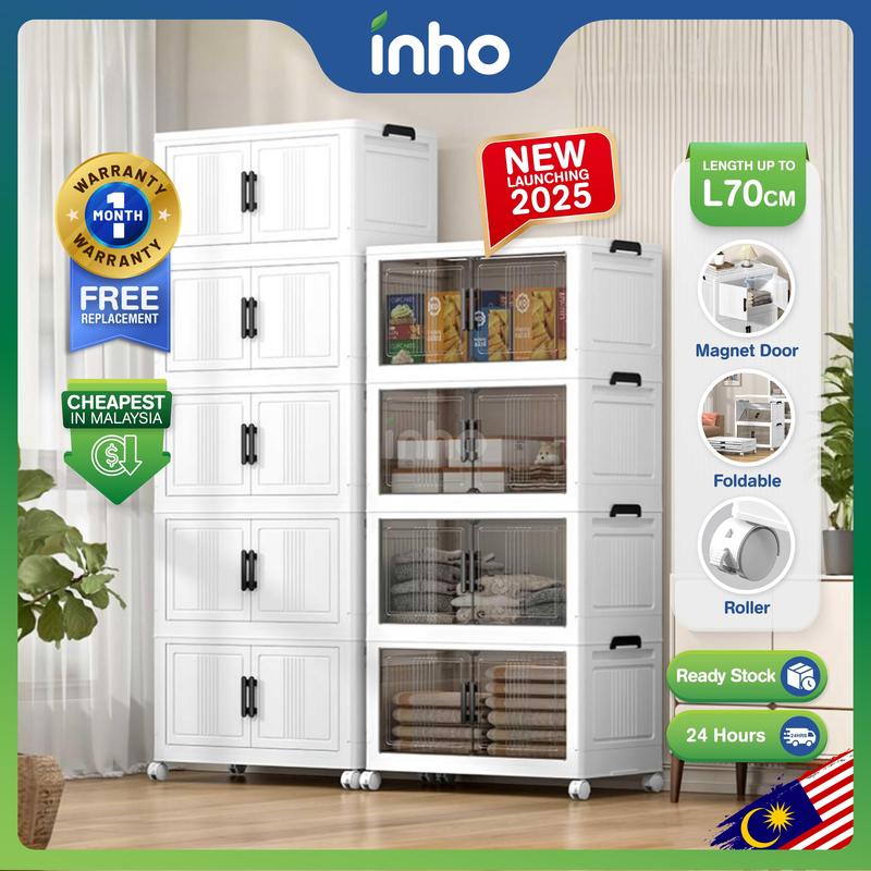 【HARGA TERJUN】INHO L50-70cm (1-5 Layers) 2 Doors Foldable Stackable ...