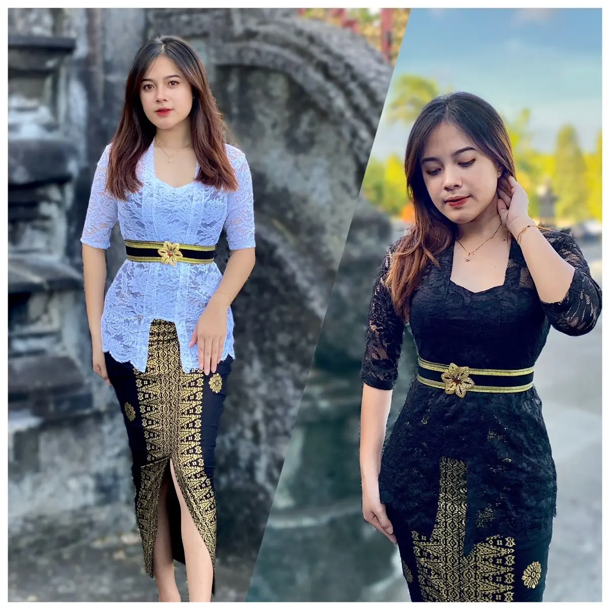 SETELAN KEBAYA BALI BROKAT SOFIA DENGAN ROK PRADA
