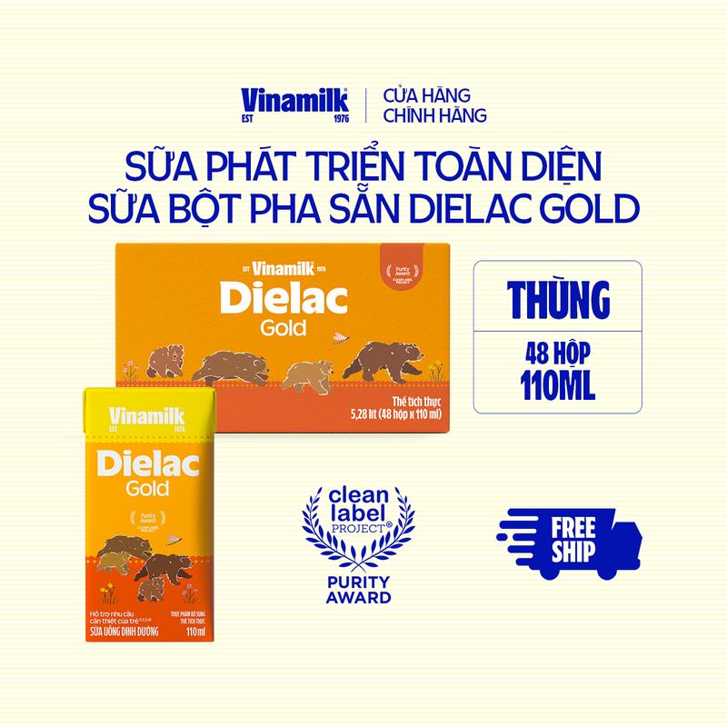 Thùng 48 hộp sữa bột pha sẵn Vinamilk Dielac Gold 110ml