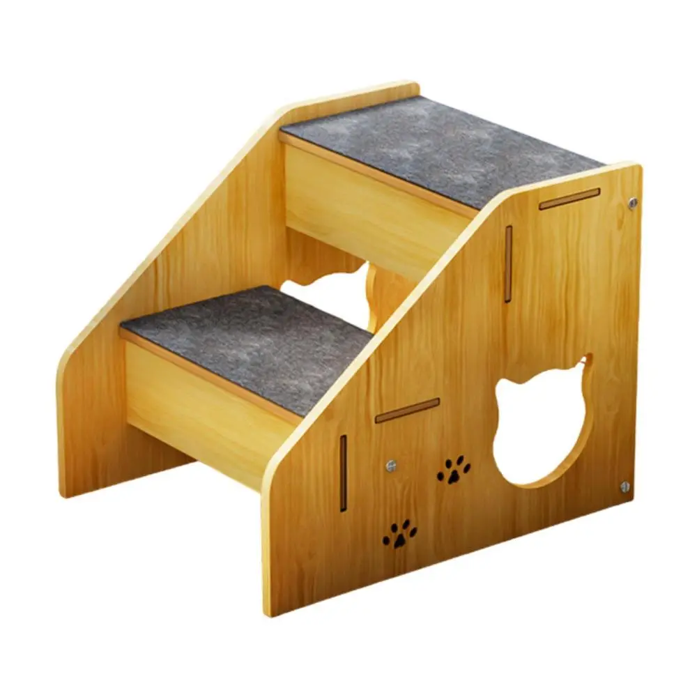 Wooden Pet Stairs Soft Dog Ramp for Small Pets Small Dogs Cats Older Cats