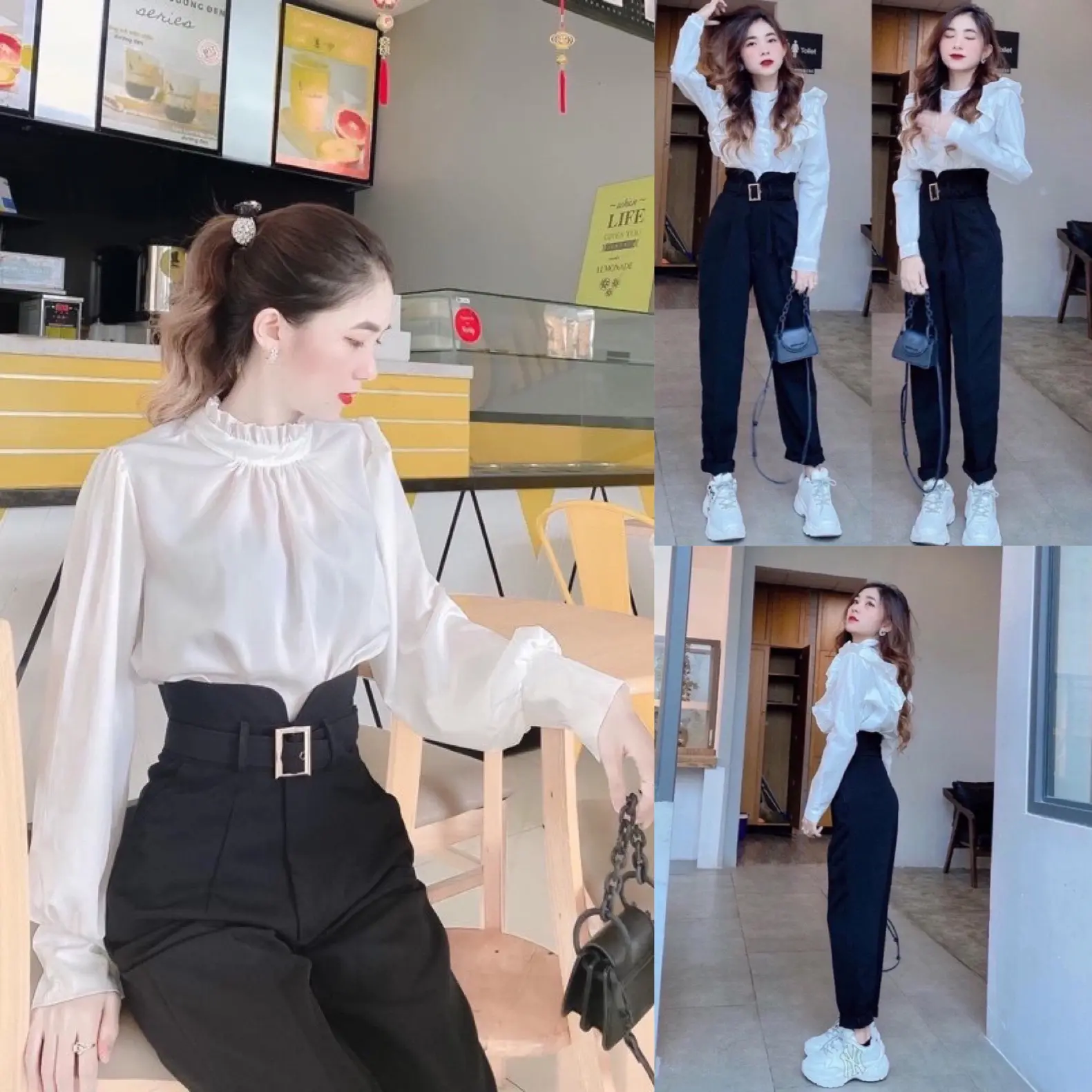Quần Tây Baggy Đai vải cạp siêu cao
