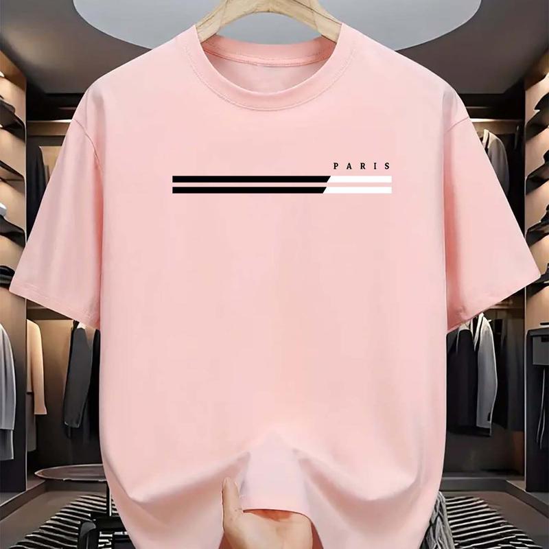 Men's summer casual T-shirt simple digital print plus loose short sleeved top 8