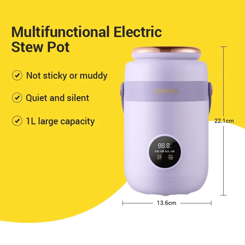 Electric Stewing Pot Thermal Lunch Box Mini Rice Cooker Portable Keep Warm for Office Man (1000ml) hello  kitty maker waffle