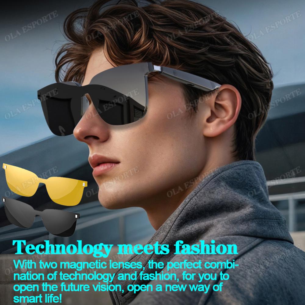 3-in-1 Smart Glasses Bluetooth With Automatic HD AI Voice Noise Music Eyewear Waterproof Calls Eyeglass smart glasses Men Women - Image 2