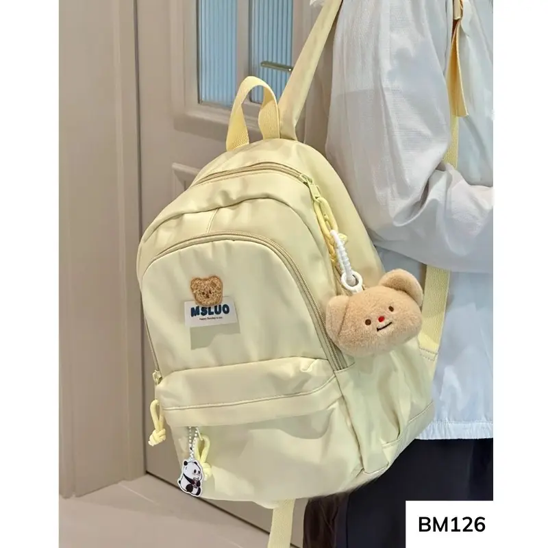 Balo mini vải phong cách basic Ulzzang dễ phối đồ nhiều ngăn mang đi học thêm , đi chơi BM126 gagastore 1
