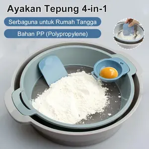 Set Peralatan Memanggang Premium: Sifter Tepung, Pemisah Telur, Mixer Adonan, Sendok Takar, Whisk, dan Spatula untuk Kue, Roti & Pastry