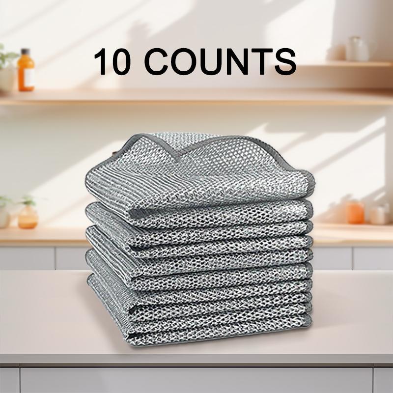 Mini Kitchen Rags 10 Counts Dishwashing Rags, Multipurpose Non-Scratch Wire Dishcloths ...