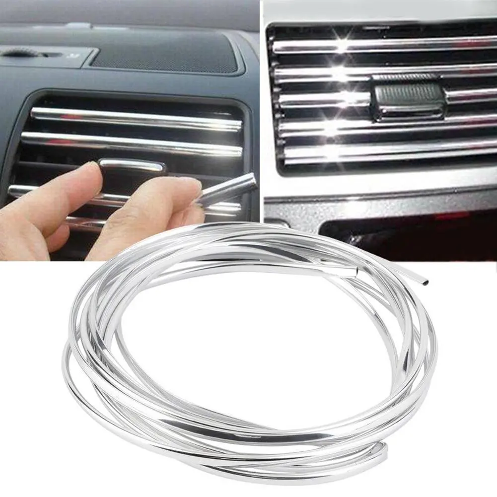 100cm/39inch Car Strip Grid Chrome U Style Air Conditioning Automotive Output Decoration #281062