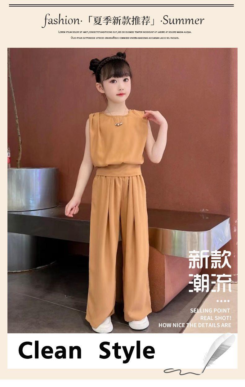 Product Introduction of Bộ Đồ Voan Mùa Hè Cho Bé Gái, Phong Cách Phương Tây Mới, Dành Cho Trẻ Em Trung Bình Và Lớn, Chất Liệu Lụa Lạnh Buộc Dây, Bộ Mỏng Thường Ngày, Năm 2024 1