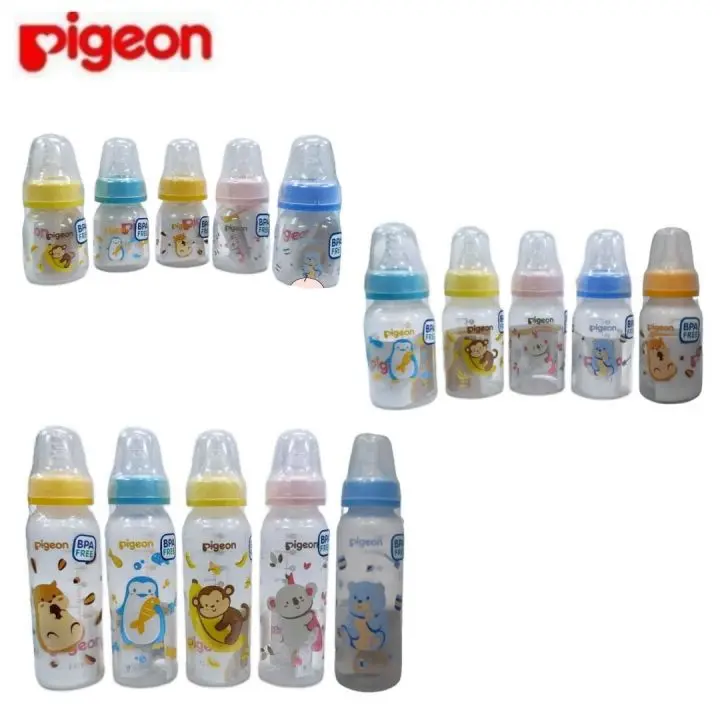 Botol Susu Bayi Pigeon 50ml / 120ml / 240ml Standard Peristaltic Nipple / Botol Susu Pigeon Dot Bulat Ulir tersedia biru kuning pink birumuda orange