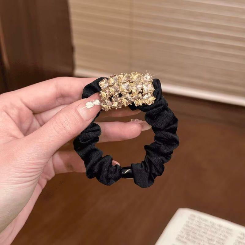 Dây Buộc Tóc Pha Lê, Thời Trang Mới Cho Năm 2025, Phong Cách Ngọt Ngào Và Thanh Lịch, Scrunchie, Dây Buộc Tóc Cao Cấp, Dây Buộc Tóc Co Giãn, Phụ Kiện Tóc Đuôi Ngựa kurumi  búi  tóc 4