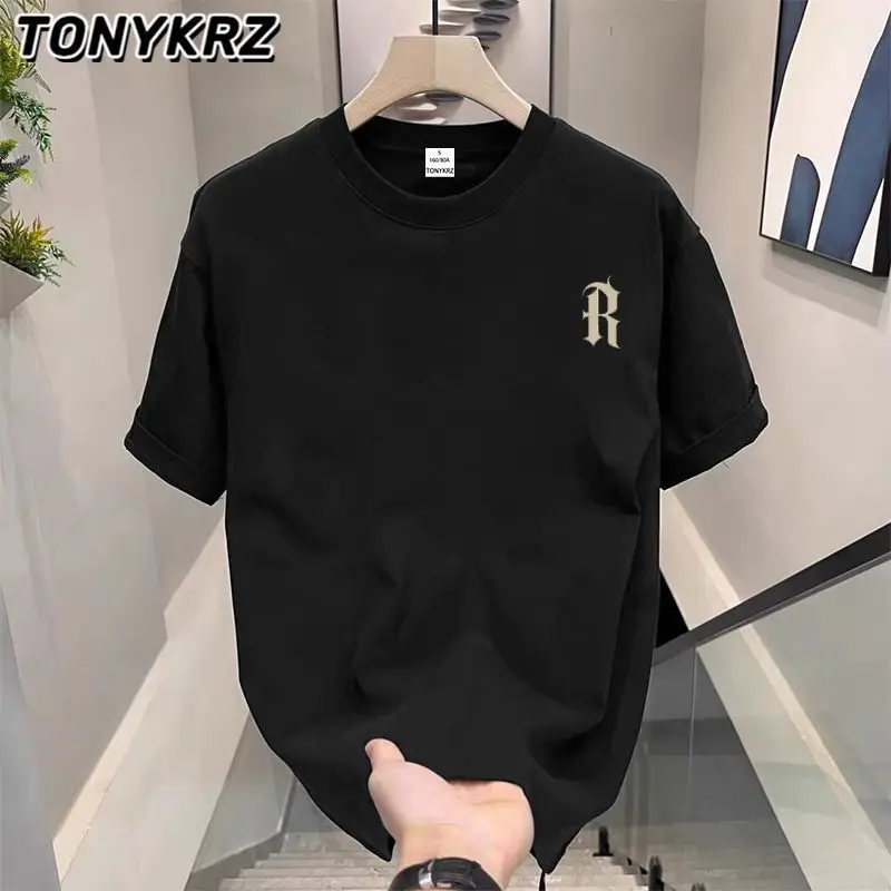 Áo Thun Cotton Cổ Điển Phổ Biến Tonykrz, ngắn Tay, Dáng Rộng Thường Ngày Thích Hợp Cho Bé Trai Mùa Hè, Áo Trên