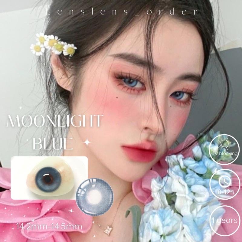 Lens Mắt Kính Áp Tròng Moonlight Blue Hiệu Ứng Filter HotDouyin Đủ Độ Cận [TẶNG KÈM KHAY DỤNG CỤ] (Vui Lòng Đặt 2 Chiếc) Nữ 0