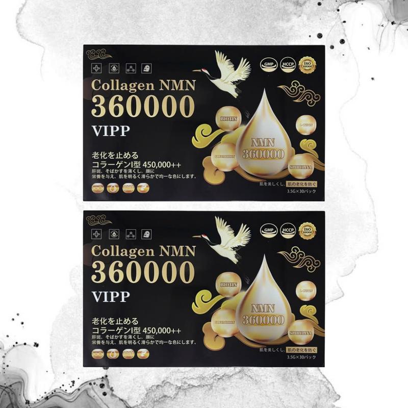 Combo 2 Hộp Collagen NMN 360000 Vipp Đen  ( 1 Hộp 30 Gói ) Mã Mới SP002053