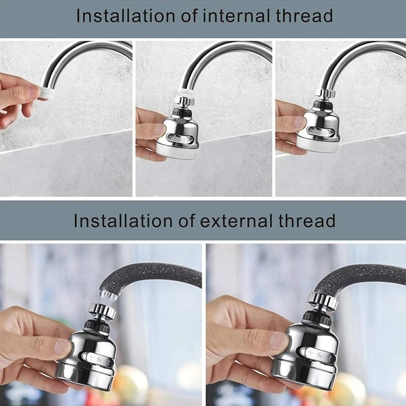 Kitchen Sink Flexible Faucet Tap Extender Adaptor Extension Adapter Head Extendable Nozzle Water Saving Spray Aerator 3