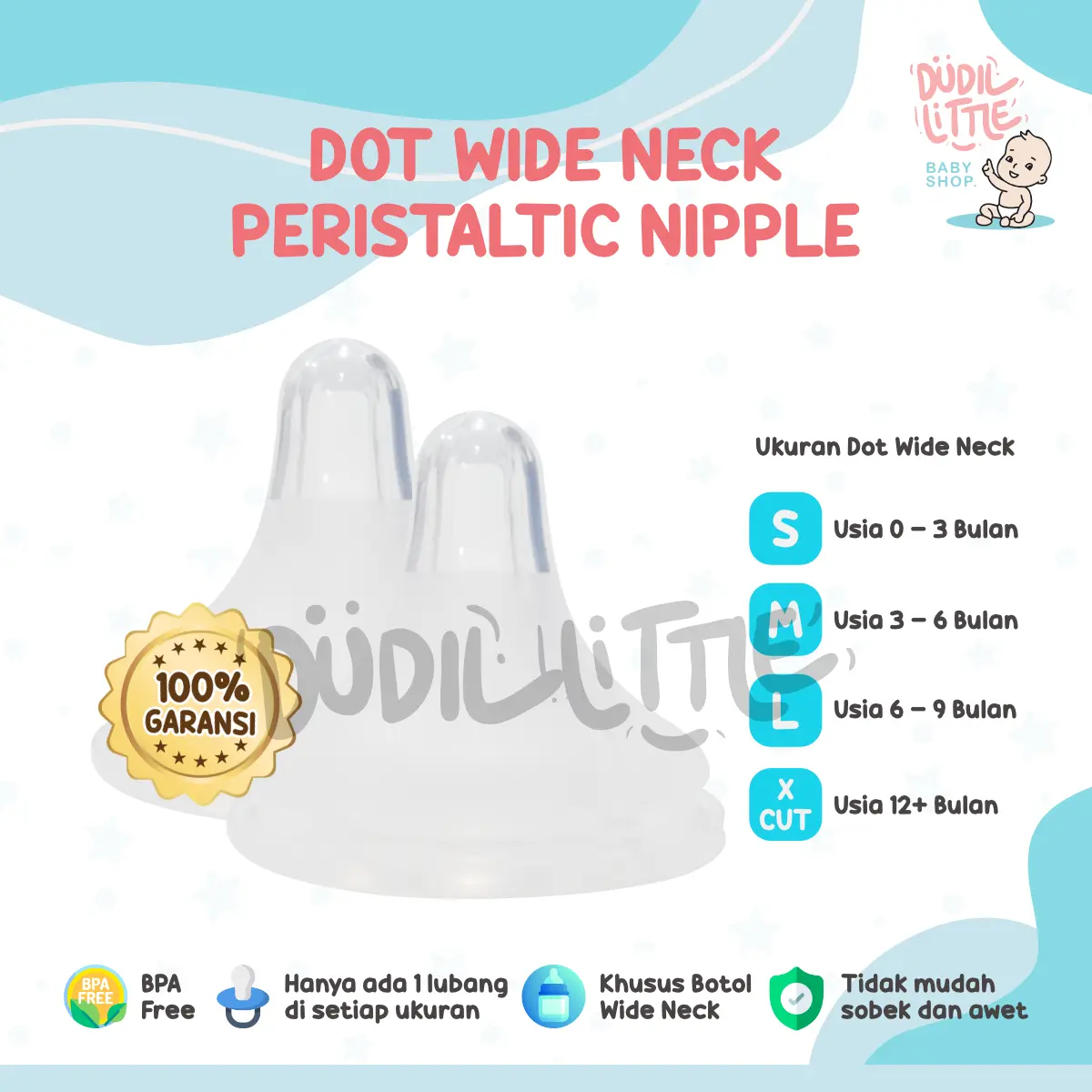 Dot Botol Susu Wide Neck Nipple Peristaltic Plus Dot Botol Susu Nipple Wide Neck bayi bunda