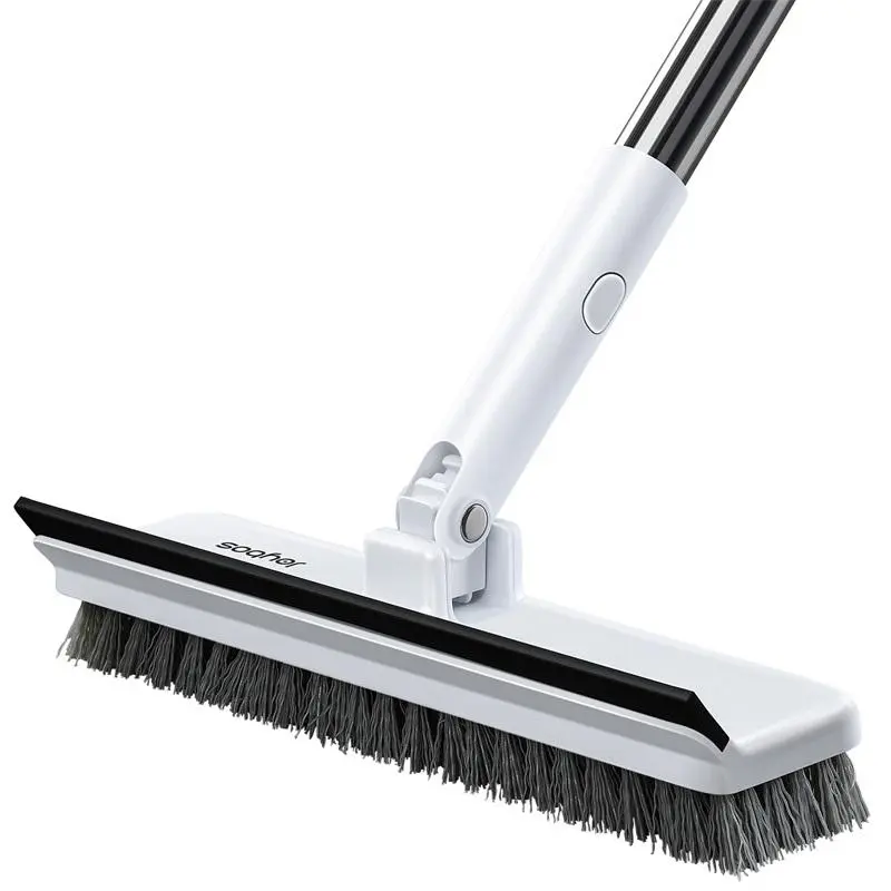 Long Handle Scrub Brush, Stiff Bristle Floor Scrubber, Floor Scrubbing Brush, Household Cleaning Tool for Bathroom, Carpet, Wall, Glass Cleaning,  Household Items
