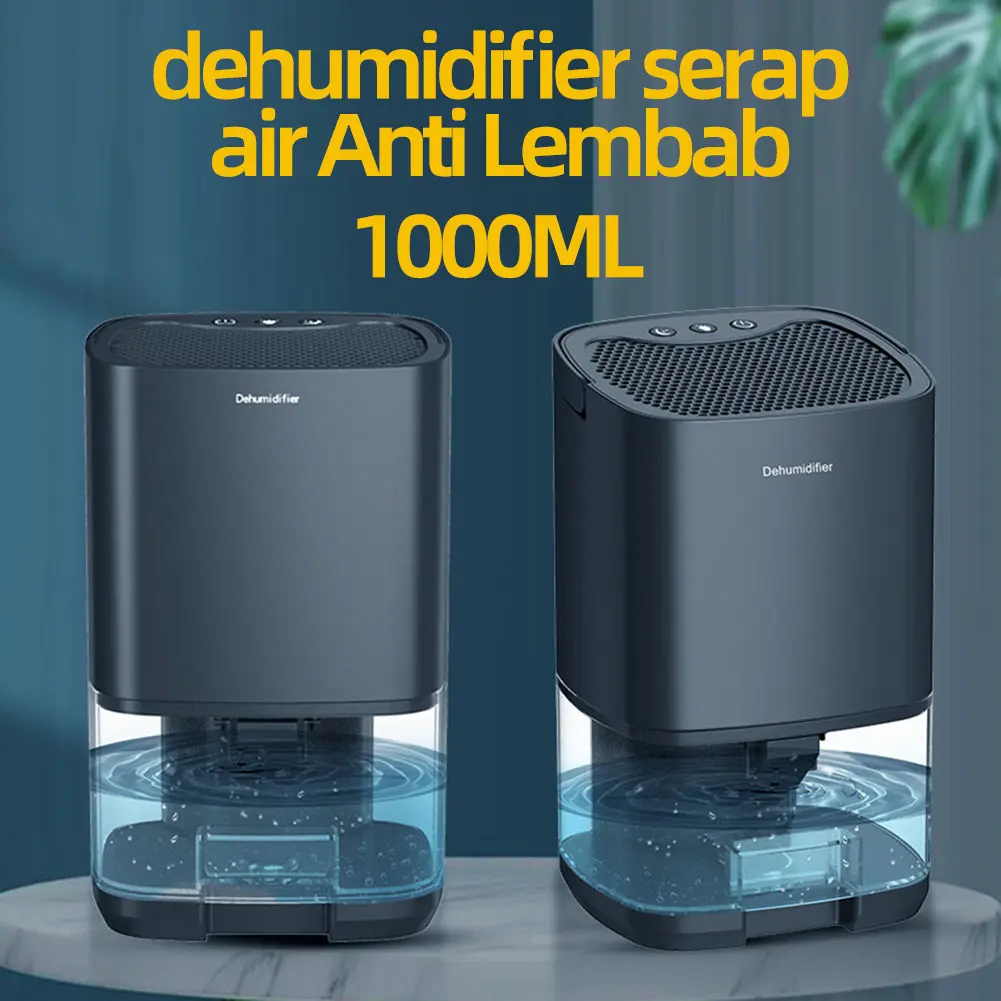 1 L - H2102 Mini Dehumidifier Moisture Absorber  2 in 1 Air Dryer Purifier