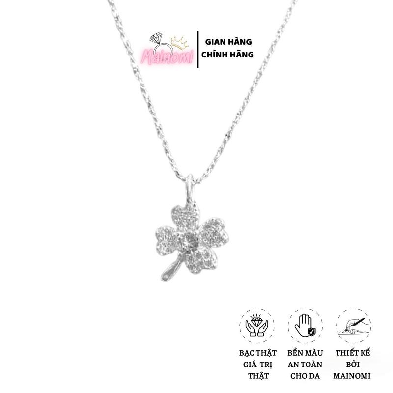 Dây mặt 4 lá nhỏ mảnh xinh xắn chuẩn bạc MAINOMI