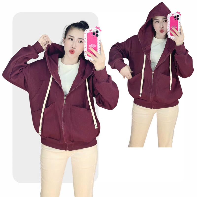 Product Introduction of Áo Khoác Chống Nắng Nữ Vải Thun Gân Mềm Co Giãn Có 4 Túi Ngoài 2 Túi Trong Nón Rộng Nhiều Màu Women - Jacket, Kem, Top 8