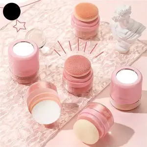 Tempat Bedak Tabur 5g / 10g Jar Kosmetik Mini Travel Tempat Lose Powder Wadah Bedak Travel /Tempat Bedak Tabur Mushroom Travel Blush Puff Mirror | Loose Powder Case Cermin Sponge