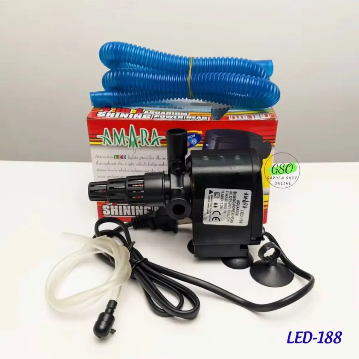 AMARA Máy lọc nước bể cá có đèn Led 188 - 20w, Đèn leb cho bể cá huyền ảo ,lọc cặn tạo oxi ( Phụ kiện thủy sinh )