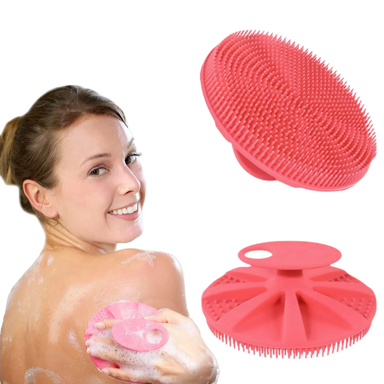Silicone Body Scrubber, 1 Count Exfoliating Body Wash Brush Shower Scrubber Back Scrubber, Smoothing Skin, Shower Skincare Products, Skin Dirt Cleanser, Christmas Gift
