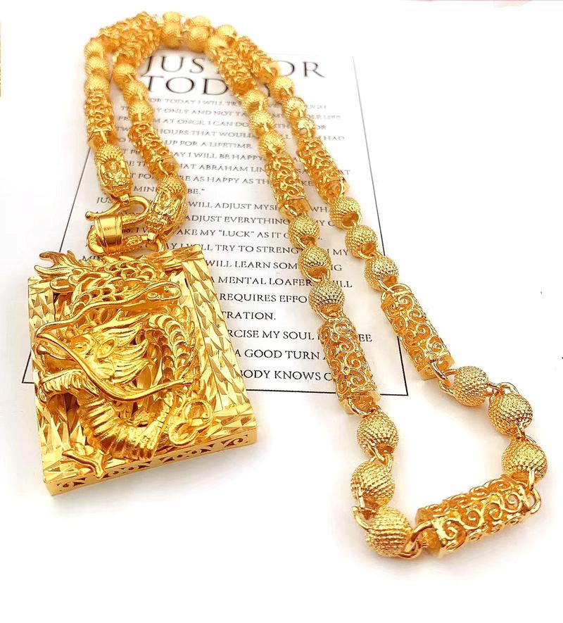 Product Introduction of Men's Necklace Pendant Hollow Dragon Head Necklace 6