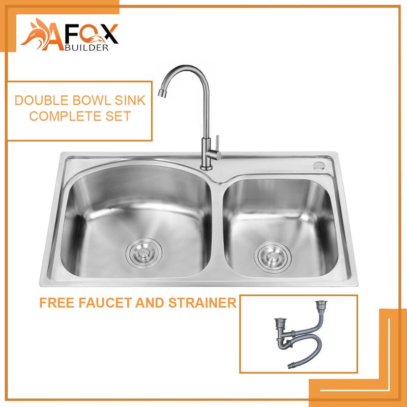 DOUBLE BOWL KITCHEN SINK SUS 304 STAINLESS STEEL LABABO WITH - TikTok ...