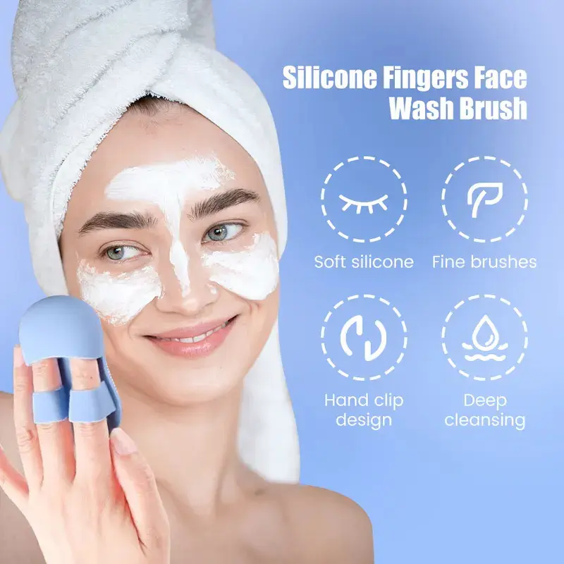 Soft Silicone Face Cleanser and Massager Facial Brush Mini Manual Facial Cleansing Brush Handheld Face Exfoliating Scrubber