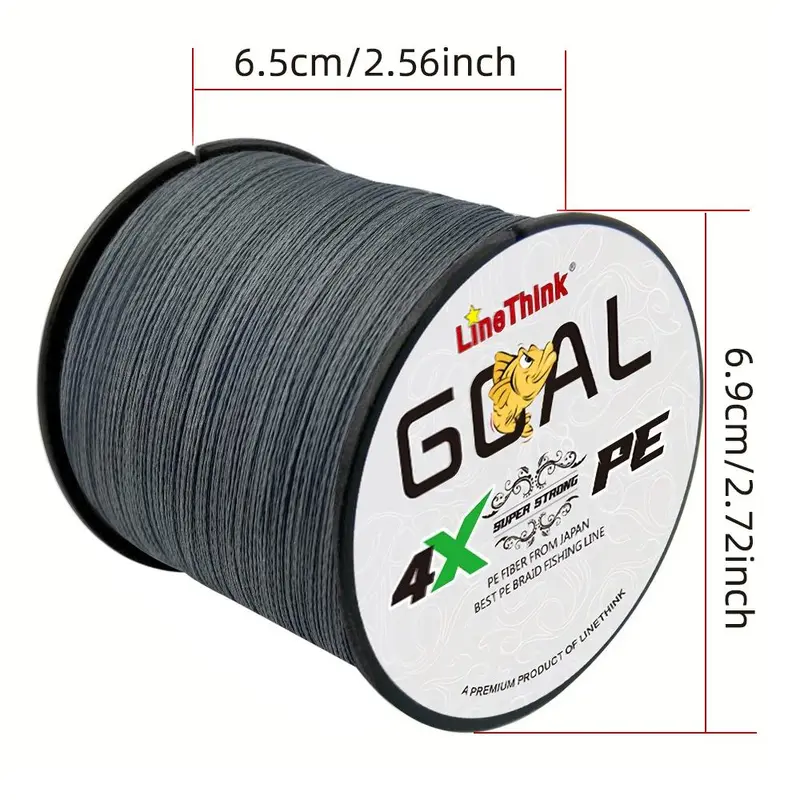 LineThink GOAL 300m/328yds Durable 4-strand Multifilament PE Braided Fishing Line – Super Strong, Anti-Abrasion, Smooth Casting, Lure Sea Fishing Tackle, Christmas Gift 3
