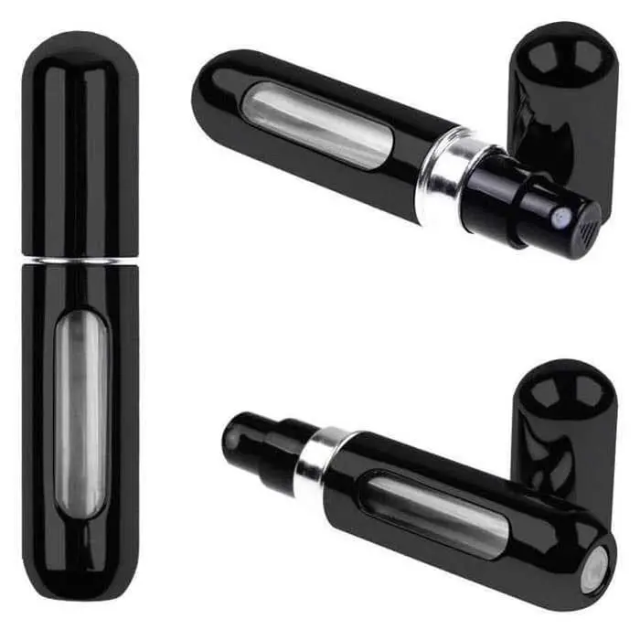 Hitam Botol Parfum 5ml Travel Size Refillable Atomizer Spray AB-05 0