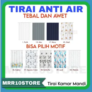 Tirai Kamar Mandi Anti Air Tebal 180x180 Shower Curtain Premium Bahan PEVA