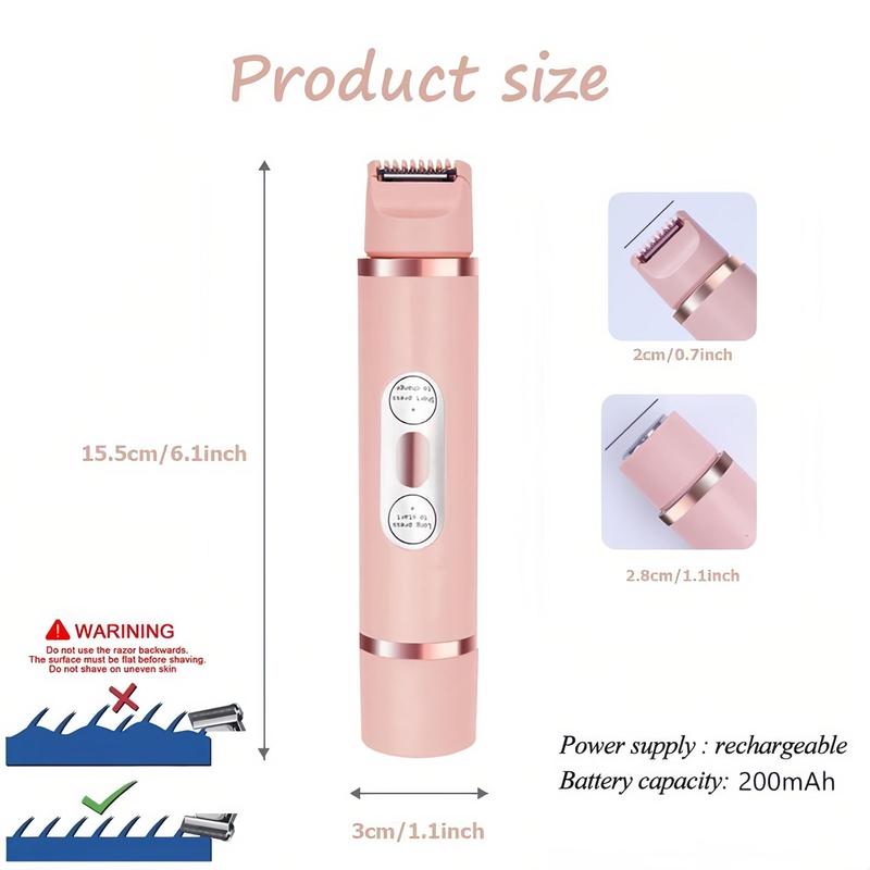 2 in 1 Electric Body Shaver for Women, 1 Piece Double-ended Rechargeable Electric Bikini Shaver, Wet and Dry Use Body Hair Trimmer for Home & Travel 1