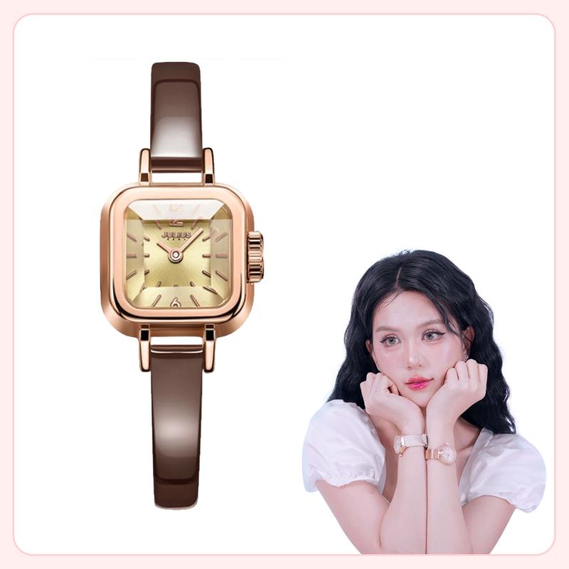 Đồng hồ nữ Julius Hàn Quốc JA-496C dây da (Nâu) Women Đeo Tay Watch