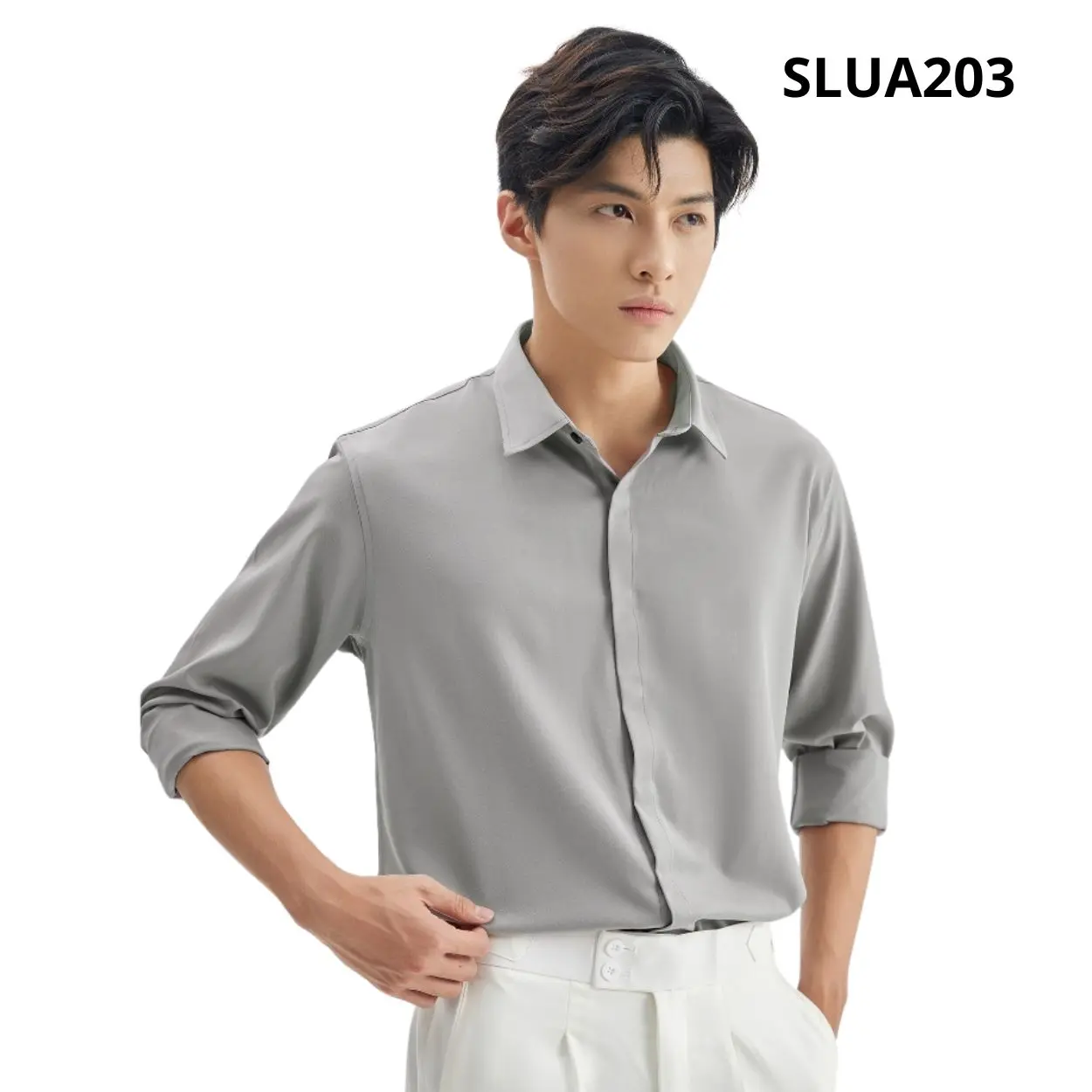 Áo sơ mi nam lụa THÁI KHANG vải lụa mềm mặc thoải mái Shirt Menswear Jean