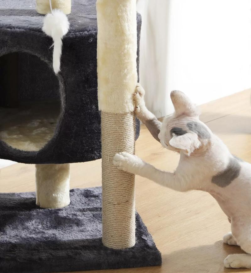 Product Introduction of Ready to ship 2-story cat condo, cat climbing frame ‼️ Cat condo, cat scratching post, cat bed, cat toys, cheap cat condo # P122. 9