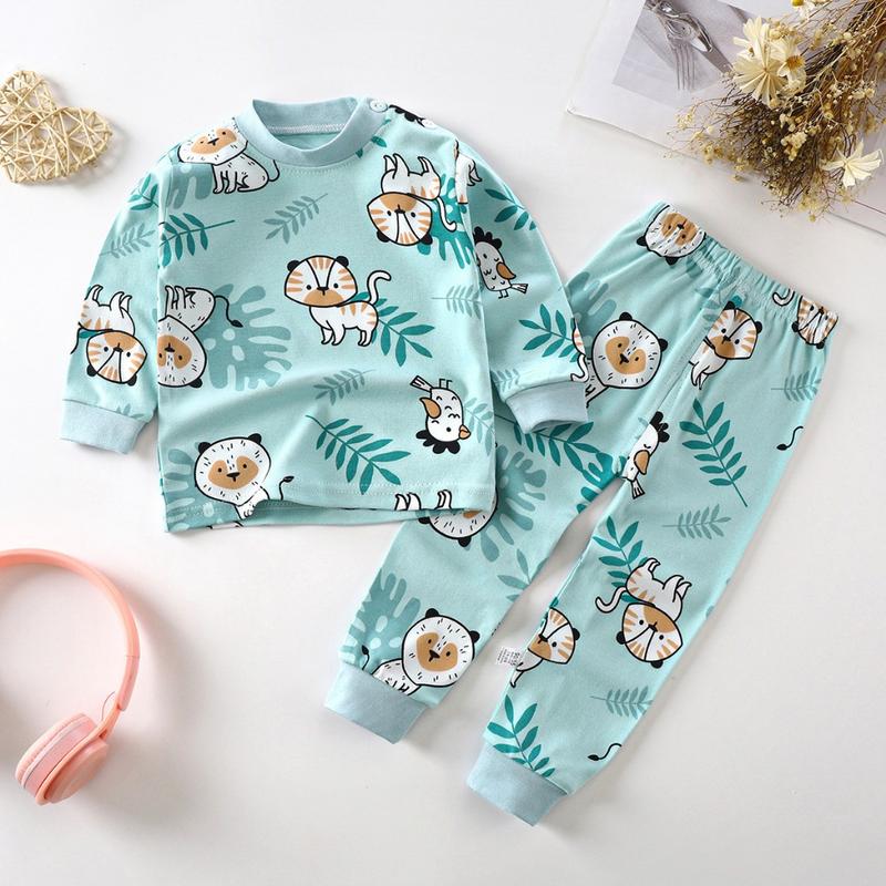 (1) Piyama anak setelan baju tidur anak import cowok perempuan lengan panjang kartun (1-6 tahun) 4