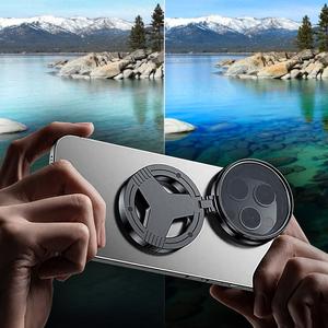 磁気式スマートフォンCPLフィルター – 偏光レンズで反射光をカット、水、ガラス、空の撮影に適した彩度と画質を向上させるモバイル写真撮影必携アイテム