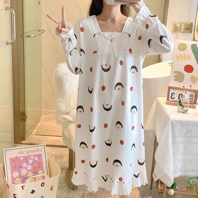 Đồ Ngủ Nữ, Bộ Sưu Tập Thu Đông, Váy Ngủ Dài Tay, Phong Cách Công Chúa Dễ Thương Ngọt Ngào Hàng Mới Về, Thích Hợp Cho Học Sinh Và Phụ Nữ, Mặc Nhà Mùa Thu, 2024 8