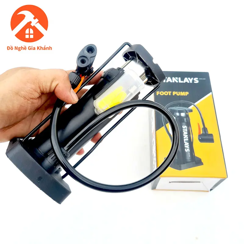 Bơm đạp chân mini gấp gọn dùng bơm xe đạp, xe máy.... STANLAYS - JAPAN 1