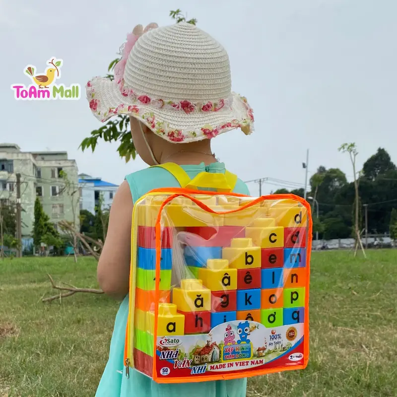 Bộ Xếp Hình Loại To Nhựa An Toàn Hàng Việt Nam Cho Bé Từ 1 Tuổi - Toy, Tháo Lắp 8