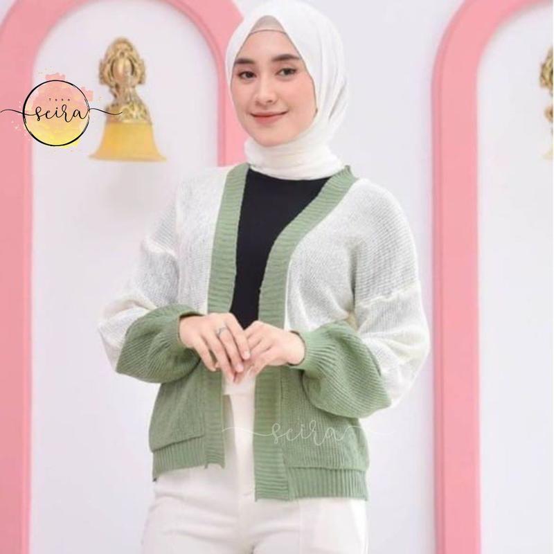 Product Introduction of [BISA COD] Manda Outer Cardy 2 Tone / Sweater Wanita / Cardigan Rajut / Outer Wanita / Knit Cardigan / Outer Rajut / Manda Cardi 0