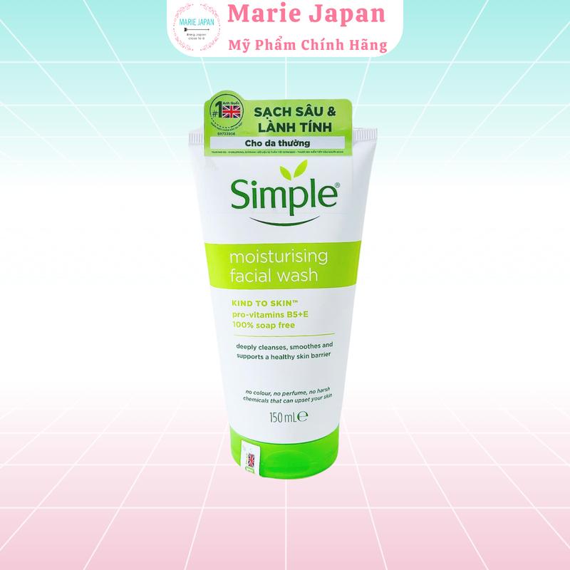 Sữa Rửa Mặt Làm Đẹp Da Simple TUÝP TRẮNG Moisturising Facial Wash 150ml- Skincare Dưỡng Da Mặt Dưỡng Ẩm Da