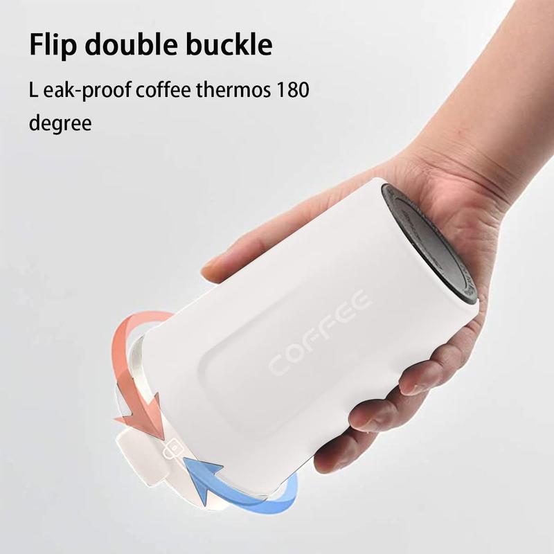 Vacuum Flask, 1 Count Double Wall Insulated Water Bottle, Convenient Stainless Steel Coffee Cup for Home Office 6
